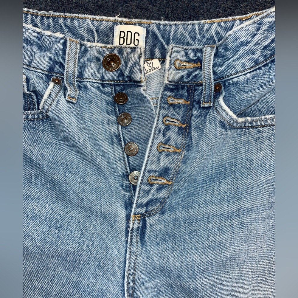 BDG Medium Blue Button-Fly Wide-Leg Jeans